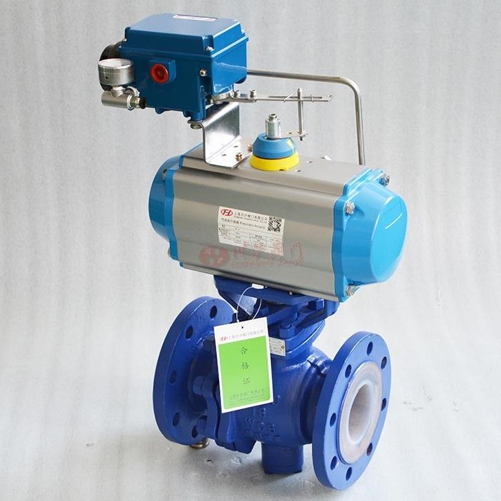 氣動(dòng)V型襯氟球閥實(shí)物圖